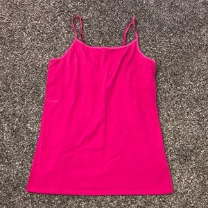 hot pink adjustable tank top, built in bra